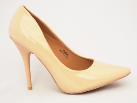 Pantofi dama bej stiletto cu toc de 10 cm
