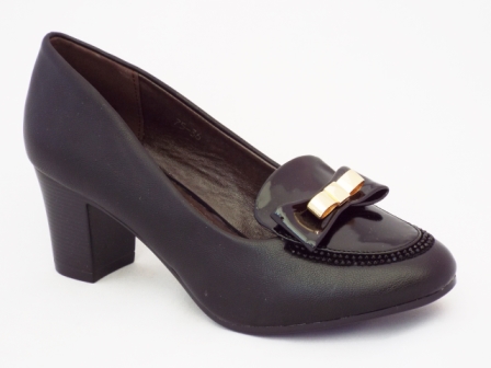 Pantofi dama negri cu toc de 5 cm si strasuri