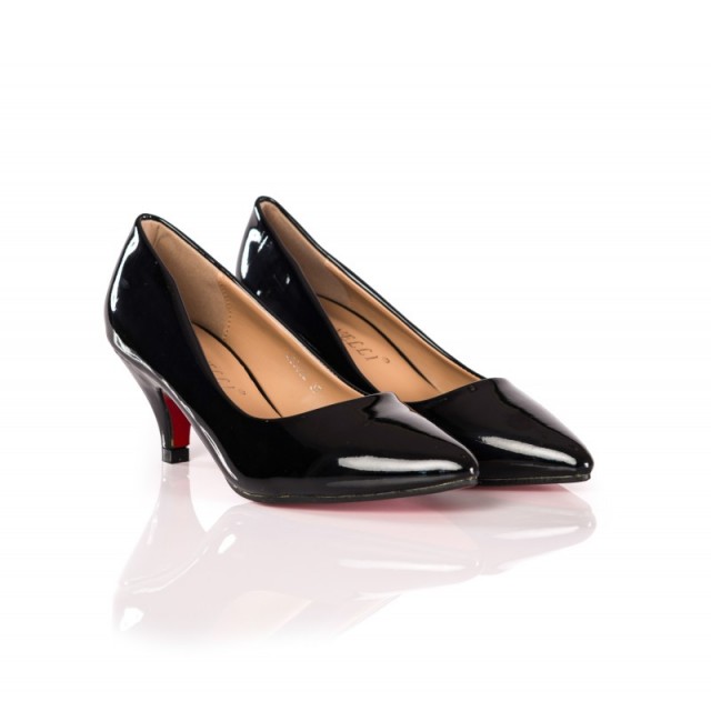 Pantofi dama Dyane negri cu toc de 6 cm