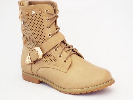 Ghete dama Deiny khaki cu toc mic