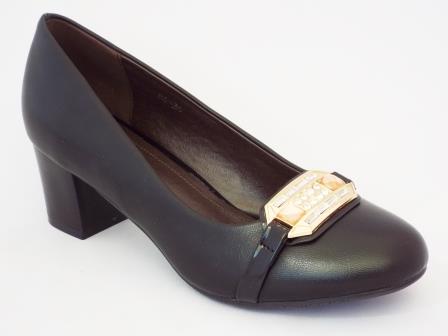 Pantofi femei Pyada negri cu toc de 5 cm