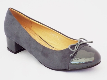 Pantofi dama Pinely gri cu toc mic