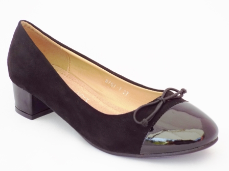 Pantofi dama Pinely negri cu toc mic