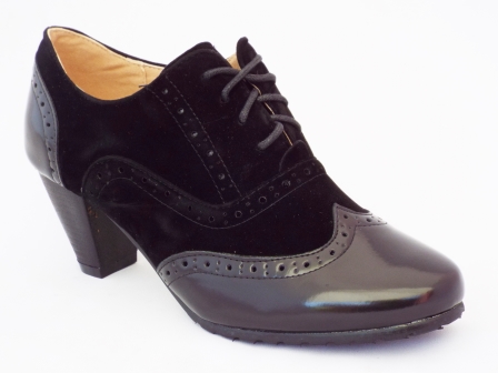 Pantofi femei negri Polino cu toc de 7 cm