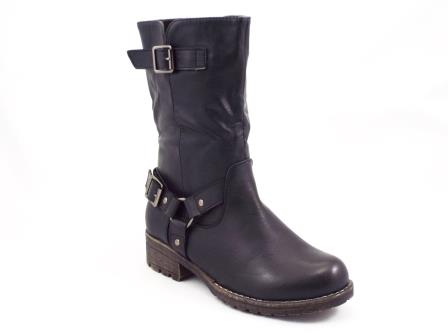 Ghete dama Ryna negre toc de 3 cm