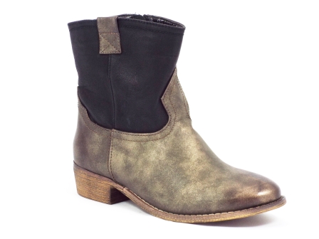 Ghete dama Stillo khaki sidefat toc de 3 cm