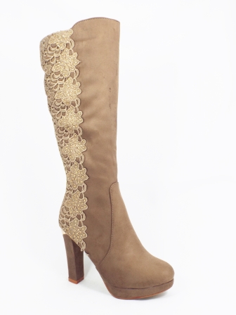 Cizme dama Loky bej platforma si toc de 10 cm biashoes.ro imagine reduceri
