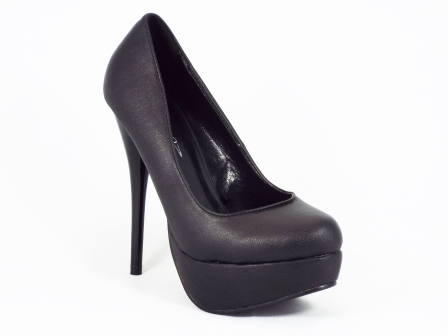 Pantofi dama negri cu toc 13 cm si platforma Serya