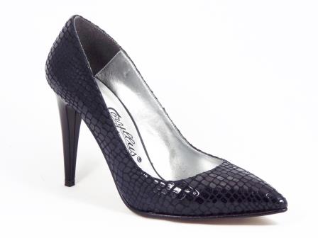 Pantofi dama negri piele naturala croco toc 9 cm Corylia