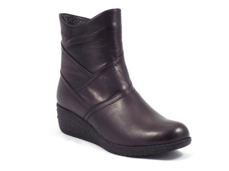 Ghete dama negre piele toc 4 cm talpa crep Nynes