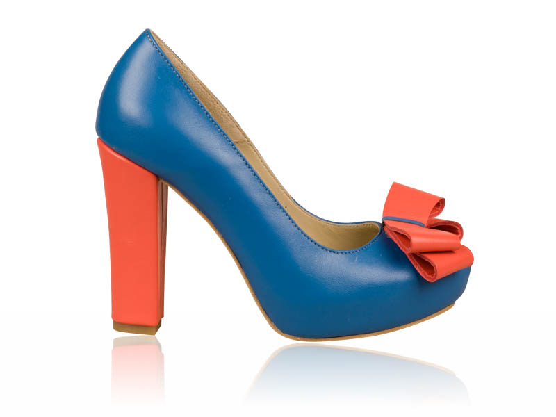 Pantofi dama piele albastri toc 12 cm Frely biashoes.ro imagine reduceri