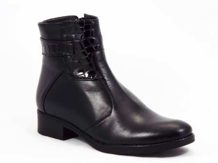 Ghete dama piele negre toc 3 cm Spynea biashoes.ro imagine reduceri