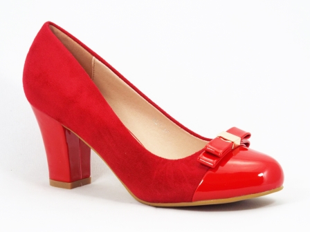 Pantofi dama rosii toc de 7 cm Gonya