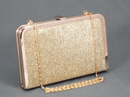 Geanta dama clutch auriu metalizat Feerya