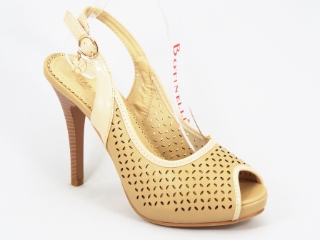 Sandale dama bej toc 10,5 cm Starry