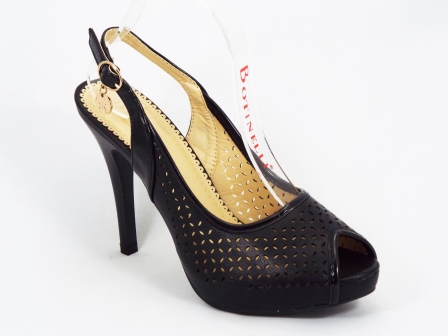 Sandale dama negre toc 10,5 cm Starry