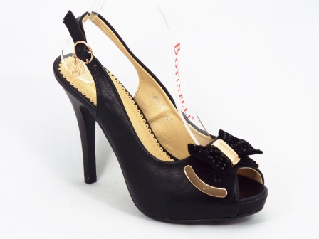 Sandale dama negre toc 10,5 cm Sterry