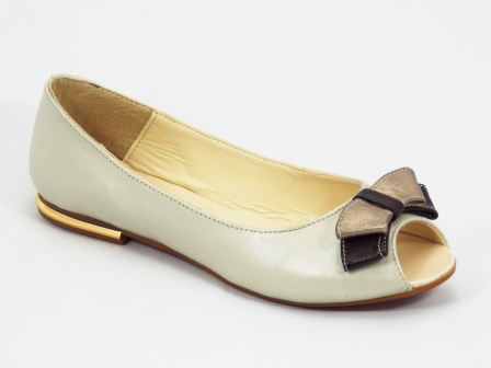 Balerini dama piele gri Herra biashoes.ro imagine reduceri