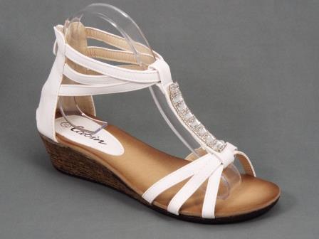 Sandale dama albe toc 2 cm Darya