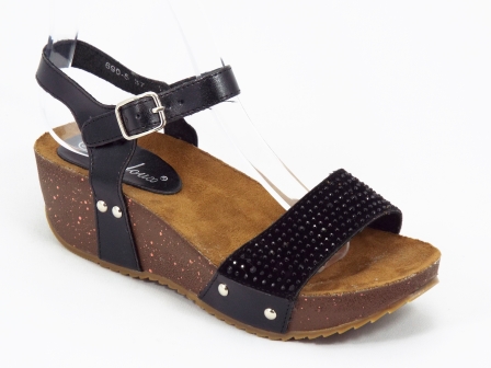Sandale dama negre toc 4,5 cm Doreea