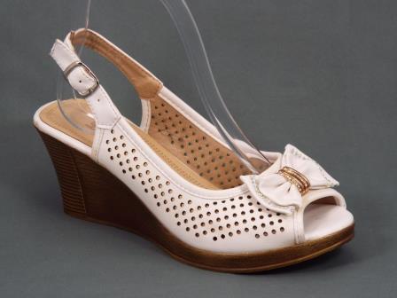 Sandale dama albe toc 7,5 cm ortopedice Sannya