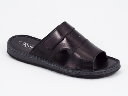 Papuci barbati piele negri Radu biashoes.ro imagine reduceri