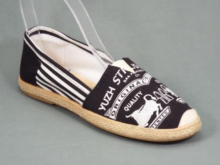 Espadrile dama negre cu alb Gruyo