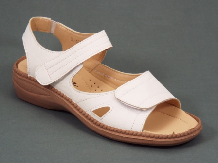 Sandale dama albe ortopedice toc 4 cm Derya