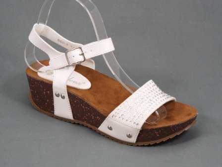Sandale dama albe toc 4,5 cm Doreea