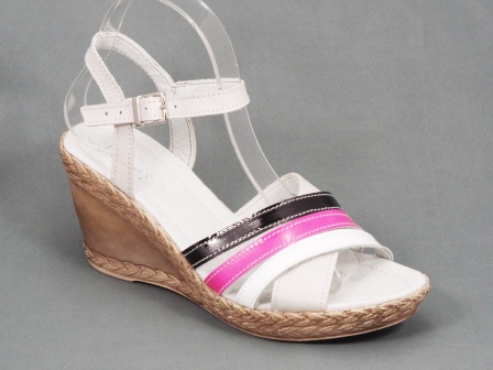 Sandale dama piele gri multicolore ortopedice toc 9 cm Hanse
