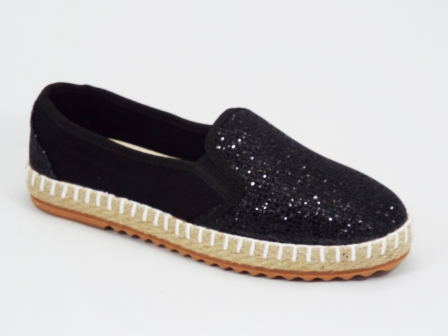 Espadrile dama paiete negre Oana