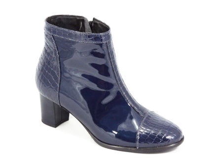 Ghete dama albastre lac piele toc 5,5 cm Brenna biashoes.ro imagine reduceri