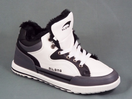 Ghete unisex alb cu gri Greta