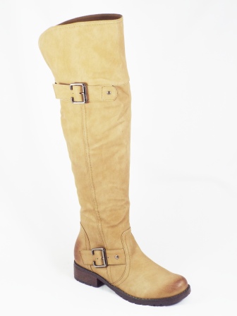 Cizme dama khaki toc 3,5 cm Elsa