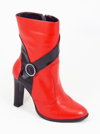 Ghete dama piele rosii toc 9 cm Gretta biashoes.ro imagine reduceri