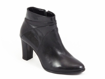 Ghete dama piele negre lac toc 7,5 cm Jenna biashoes.ro imagine reduceri