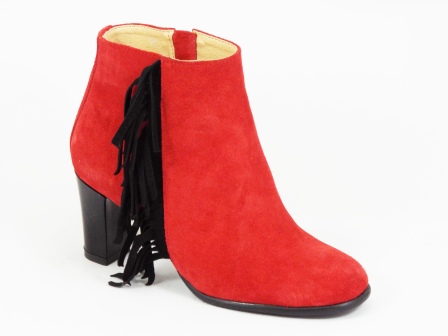 Ghete dama rosii piele intoarsa toc 7 cm Mony biashoes.ro imagine reduceri