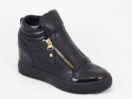 Ghete dama negre sport platforma ascunsa 7 cm Kynna