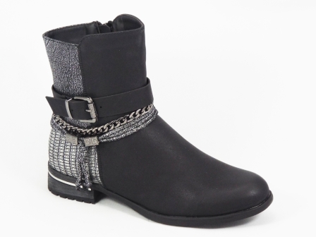 Ghete dama negre toc 3 cm Lokka biashoes.ro imagine reduceri