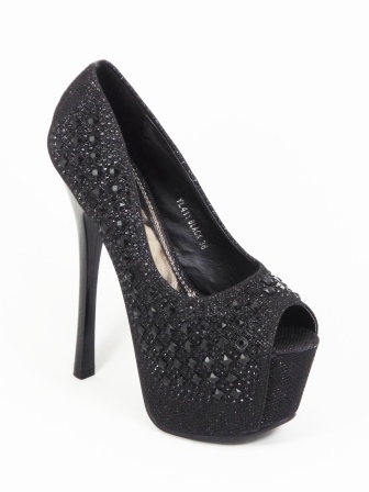 Sandale dama negre toc 15 cm Cestina biashoes.ro imagine reduceri