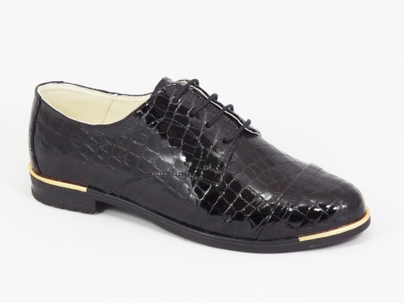 Pantofi dama piele negri cu siret Lemo biashoes.ro imagine reduceri