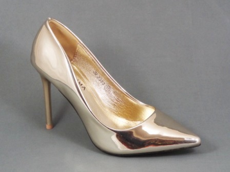 Pantofi dama aurii stiletto toc 10 cm Dorina