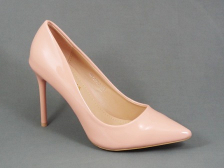 Pantofi dama bej nude lac stiletto toc 10 cm Dorina