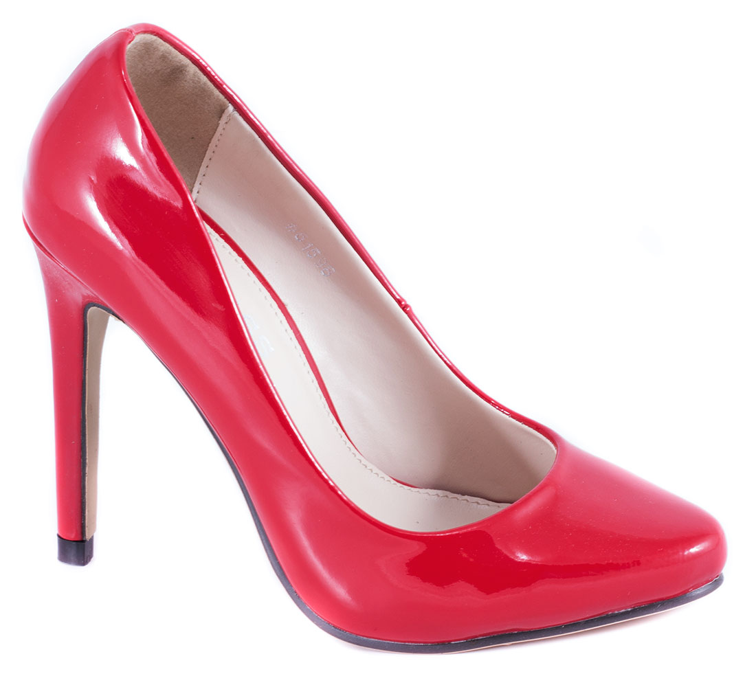 Pantofi dama rosii lac toc 10 cm Ronna
