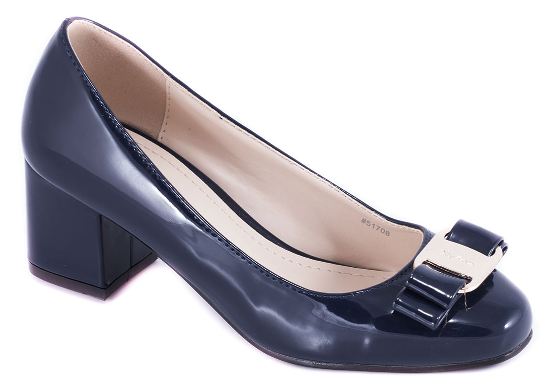 Pantofi dama albastri cu toc 5 cm Grynna