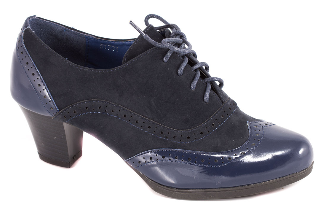 Pantofi dama albastri lac toc 6 cm Lorena biashoes.ro imagine reduceri