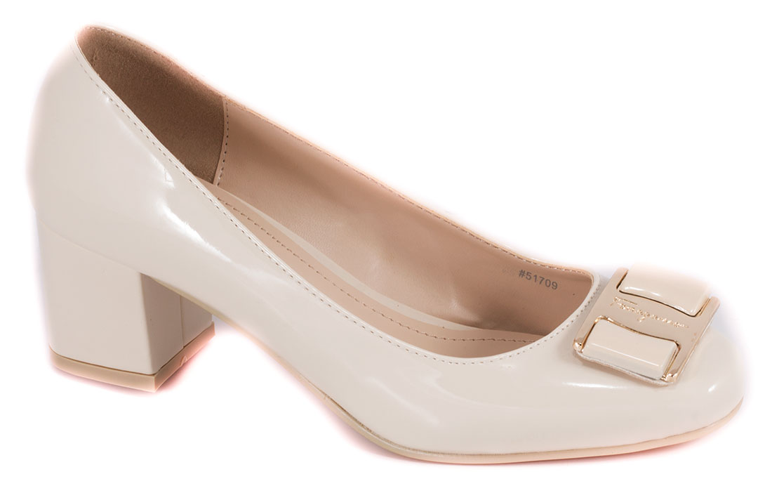 Pantofi dama bej cu toc 5 cm Lorre