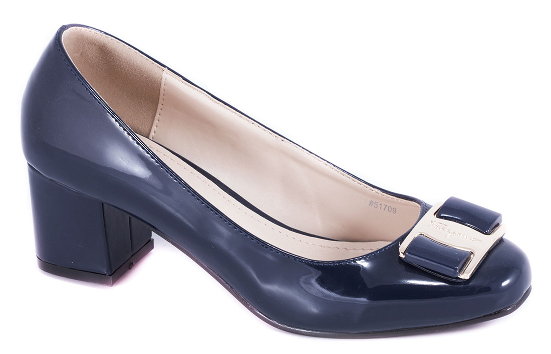 Pantofi dama albastri cu toc 5 cm Lorre