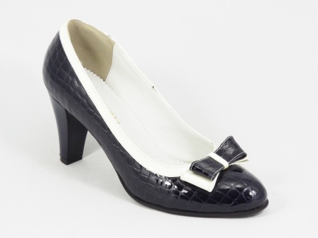 Pantofi dama piele negri croco toc 7 cm Lanna biashoes.ro imagine reduceri