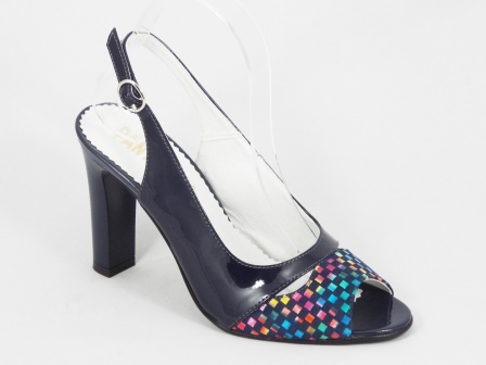 Sandale dama piele albastre lac toc 9 cm Henna biashoes.ro imagine reduceri